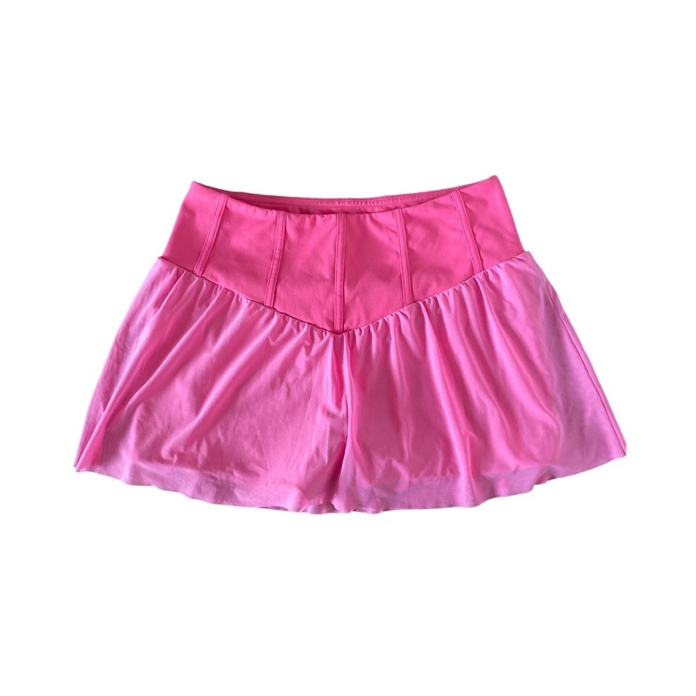 Eleven Pink Skort -L pink chiffon skort , polyester spandex - Picture 2 of 5